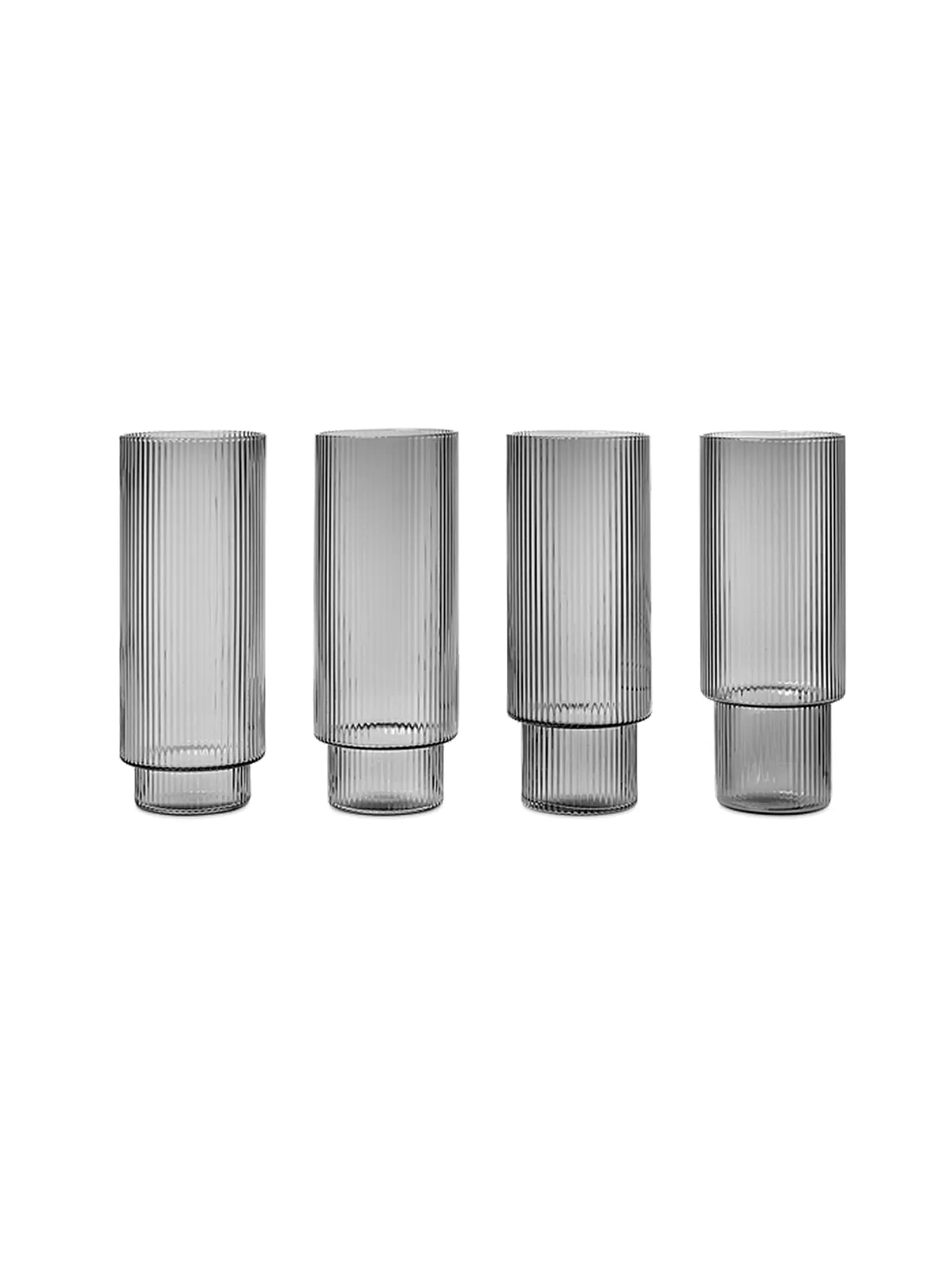 FERM LIVING | Longdrinkglas 4er Set RIPPLE | transparent